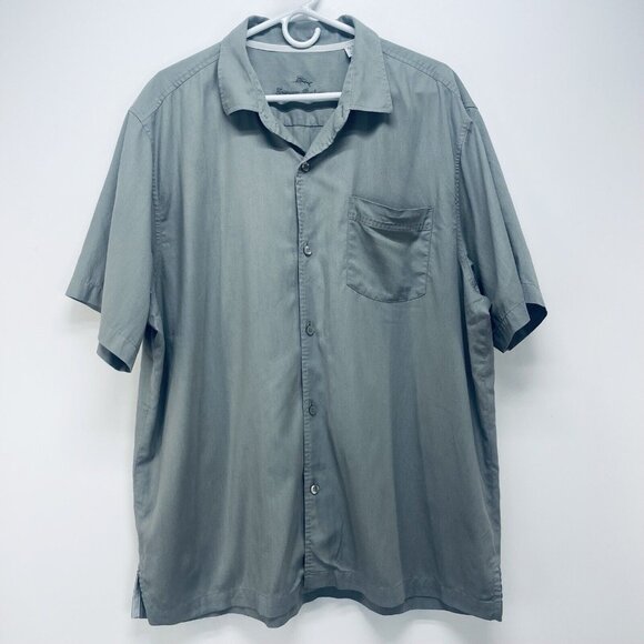 Tomy Bahamas Other - COPY - Tomy Bahama Camp Shirt Size XL Men’s Hawaian Herrigbone Gray Long Sleeve